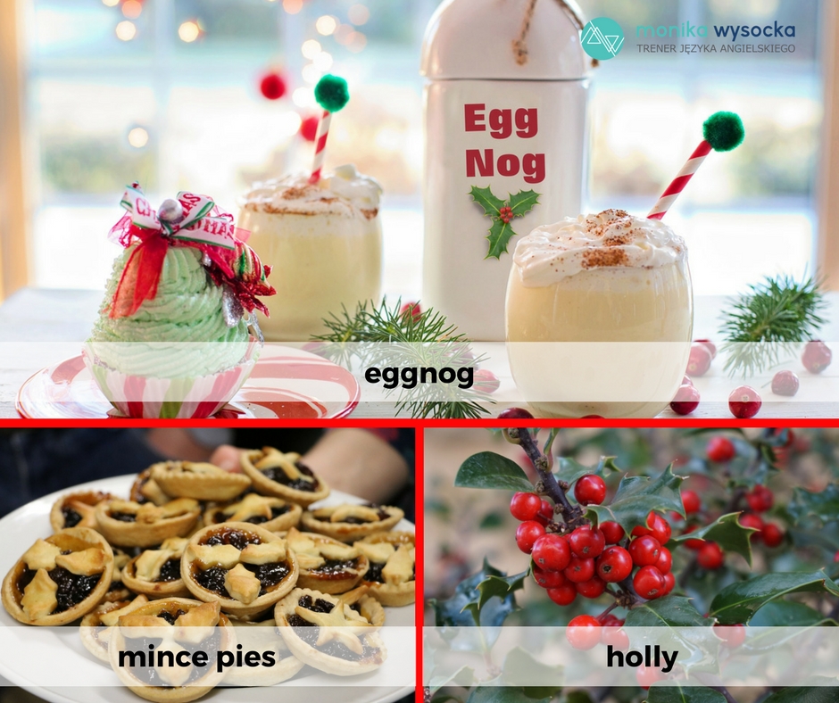 Eggnog, mince pies, holly