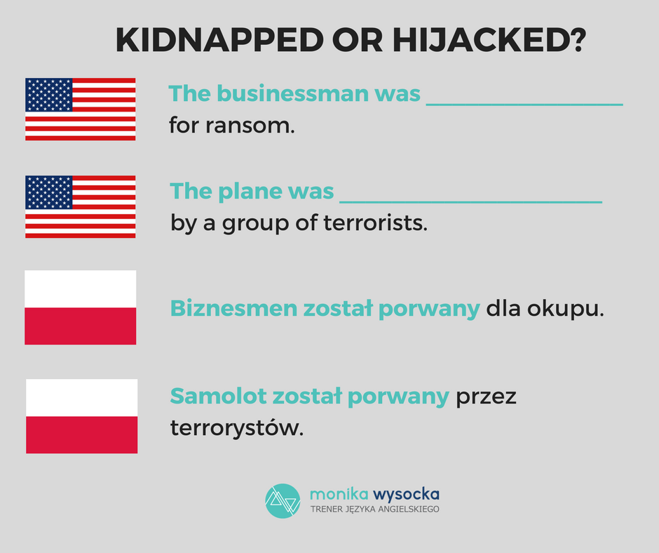 Słownictwo związane z przestępczością - kidnapped or hijacked