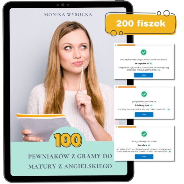 Workbook + fiszki:100 pewniaków z gramy do matury z angielskiego